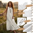 thumbnail image 7 of Jiueut Geometric Floral Print Summer Dresses for Women Maxi Dresses Long Flowy A Line Sleeveless Sundresses with Pockets for Beach Tropical Travel Crewneck, XL, 7 of 7