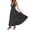 Black, variant on Summer Women's Sleeveless Maxi Peplum Dress Deep V Neck Print Mesh Splice Back Elastic Long Out Wear