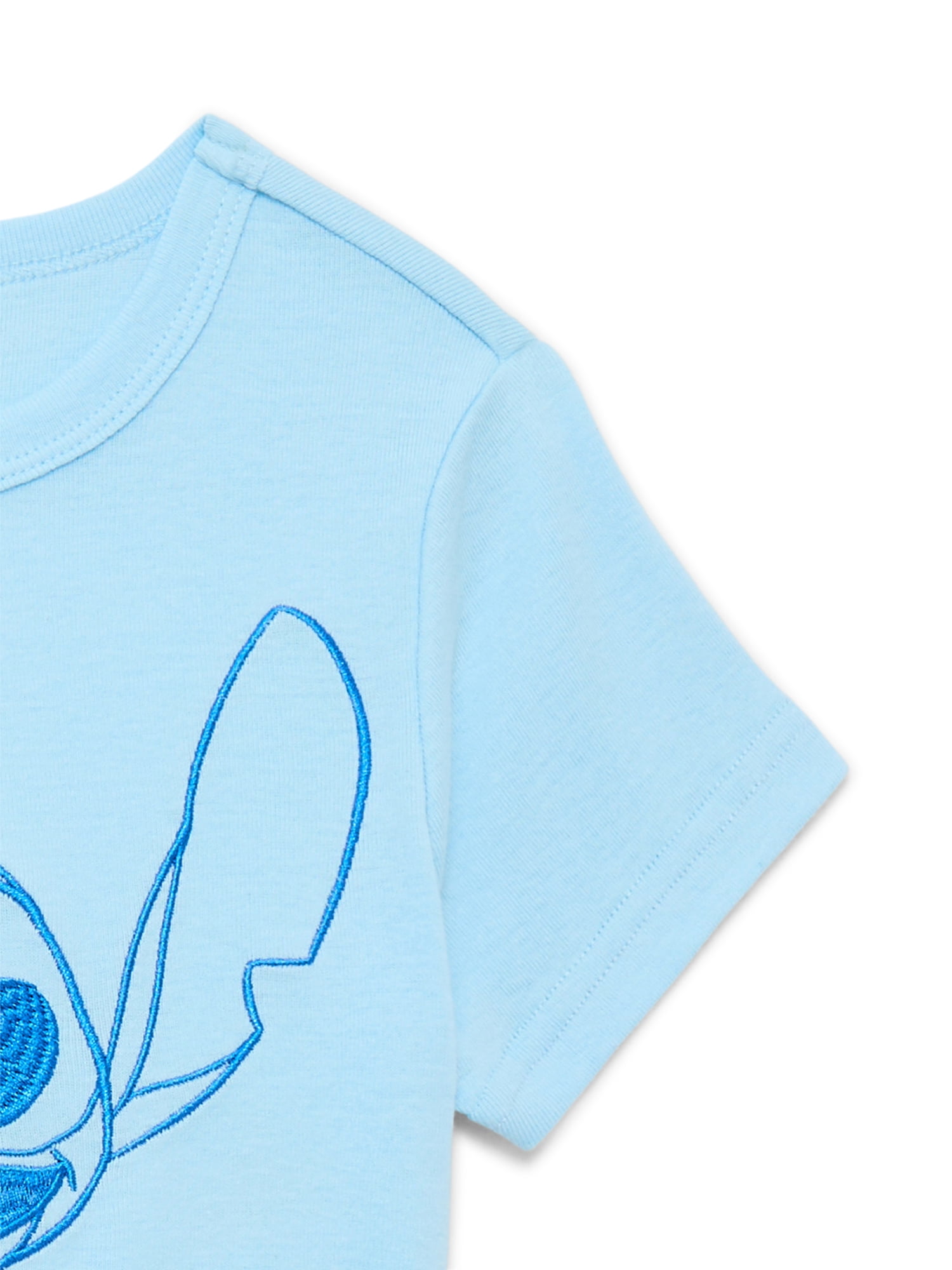 Disney Stitch Girls Embroidered Graphic T-Shirt, Sizes 4-16