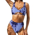 thumbnail image 2 of Bikini cómodo para mujer, traje de baño de dos piezas calado sólido, conjunto de ropa de playa OAVQHLG3B Store  lin121212, 2 of 4