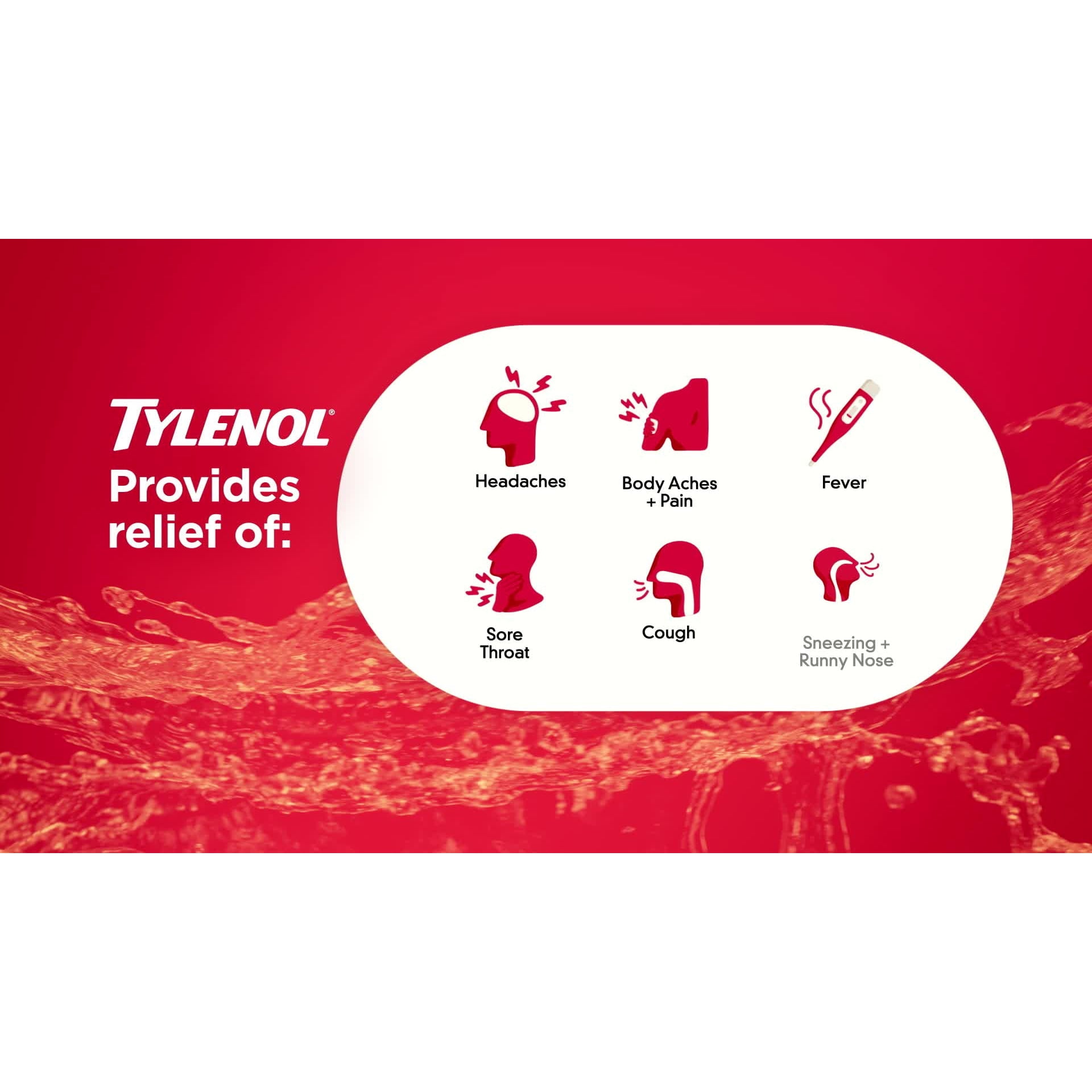 Tylenol Day & Night Cold & Flu Multi-Symptom Liquid Gels Pack, 24 Count