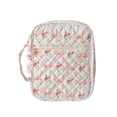 thumbnail image 4 of Neceser acolchado portátil para baño con bolsillo con cremallera, ideal como regalo. Lazo y rosa, 4 of 9