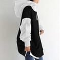 thumbnail image 5 of fartey Womens Casual Oversized Patchwork Hoodies Loose Fleece Liner Zip Up Long Hooded Sweatshirt With Pockets Long Sleeves Sweatshirts, 5 of 7