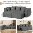 thumbnail image 2 of ROOMARK 117.2" L Shaped Sofa Modular, Corduroy Cloud Couches with Deep Seats &High-Back, Upholstered Couches for Living Room Bedroom with Chaise, No Assembly Required, 2 of 7