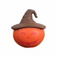 thumbnail image 3 of Halloween Pumpkin Squishy Toy with Slow Rising Pu Foam, 1-Pack, Orange Jack-O-Lantern with Brown Witch Hat, Relaxation Toy, 3 of 3