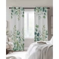 thumbnail image 3 of Green Eucalyptus Leaves Blackout Curtains, Light Blocking Print Window Curtains, Watercolor Spring Summer Botanical Thermal Insulated Window Drapes for Living Room 2 Panels, 84"W x 63"L, 3 of 9