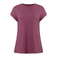 thumbnail image 4 of Krdevn Women's Summer Short Sleeved T Shirt Solid Color Covered Sleeve Top,Women's Tops, Tees & Blouses,Size:L, 4 of 6