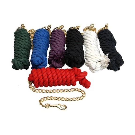 Jacks 1307-NV 0.75 in. x 10 ft. Cotton Lead Rope with 20 in. Brass Plated Snap, Navy