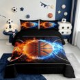 thumbnail image 2 of Manfei Kids Basketball Game Full Size Comforter Sets,Sport Theme Bedding Comforter Set,Blue Orange Black Bedding Sets For Kids Boy,Microfiber Bedroom Decor Reversible,3pcs, 2 of 8