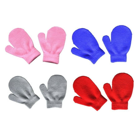 

Shpwfbe Baby 4Pairs Cute Knit Mittens Hot Girls Boys Of Winter Warm Gloves Gifts