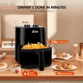 thumbnail image 4 of MIRASTON 4.5Quart Compact Dials Air Fryer, 8-in-1 Presets, Nonstick, Black, 4 of 9
