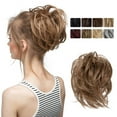 thumbnail image 5 of Mother's Day Glueless Wigs Human Hair Wig Band 360 Lace Front Wigs Human Hair Messy Hair Bun Hair Pieces Curly Synthetic Updo Scrunchies Ponytail Extension for Women Black Back to Campus, 5 of 5