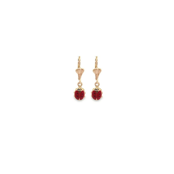 Small Leverback Ladybug Earrings (L158)