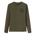 thumbnail image 4 of Besolor T-Shirts de la Saint-Valentin pour Femmes Imprimé Cœur Col Rond Manches Longues Tunique Décontractée Blouse Tee, 4 of 4