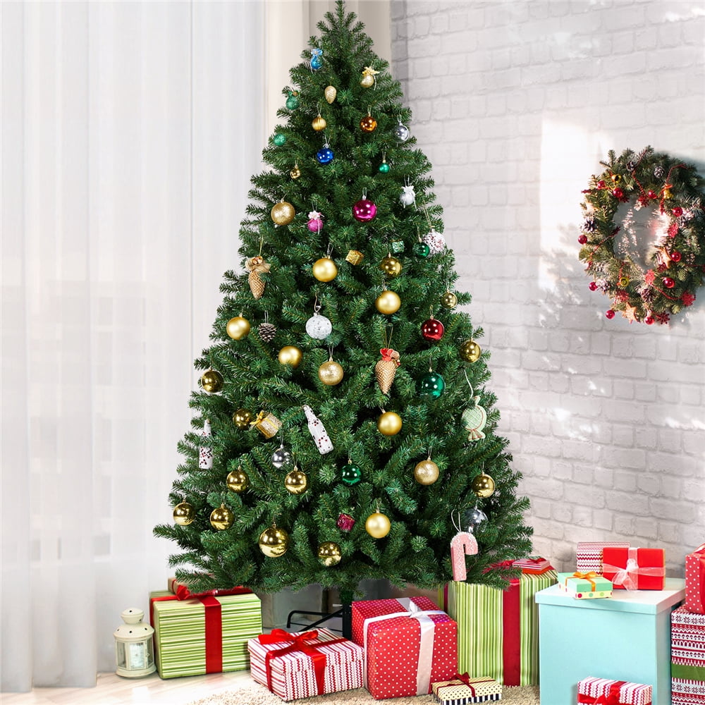 Alden Design 7.5 Ft Pre-lit Fir Christmas Tree with Warm Lights, Green