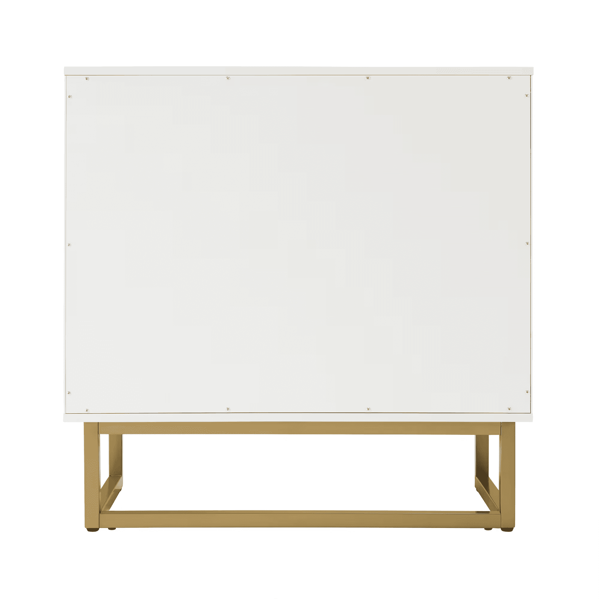 White & Gold Storage Cabinet, Modern Buffet Sideboard with 2 Doors