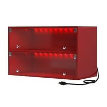 Red Glass Door Shoe Box Shoe Storage Cabinet For Sneakers With RGB Led Light