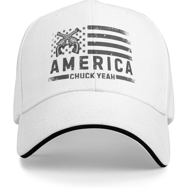 America Chuck Yeah hat Patriotic Baseball Cap Gray