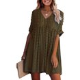 thumbnail image 3 of Bigersell Shirt Dresses for Women Summer Fashion Casual Loose Print Round Neck Short Sleeve Dress formal Dresses Women Sweater Dresses, Style 15003, Army Green XXL, 3 of 9
