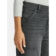 thumbnail image 4 of Time and Tru Women's High Rise Straight Jeans with Carpenter Details, 30" Inseam, Sizes 0-20, 4 of 5