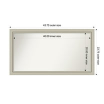 Amanti Art Custom Wall and Bathroom Mirror (23.75 x 43.75 in.), Romano Silver Narrow Frame