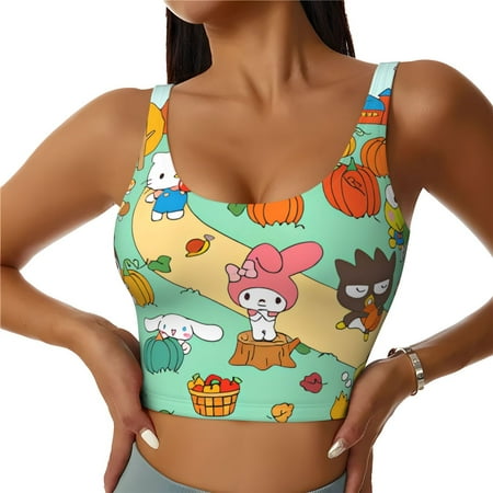 Sigee Sanrio Be for Womens  Sports Vest with Performance Stretch and Quick Dry Fabric  High Elasticity Running Bra Workout Crop Tank TopsMedium
