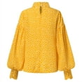 thumbnail image 5 of Celmia Women Casual Mushrooms Buuton Floral Print Stand Up Shirt Blouse, 5 of 9