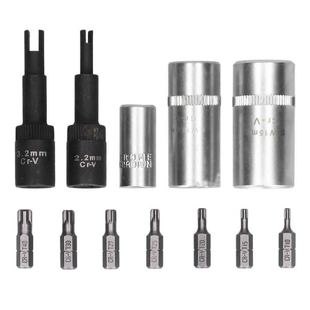 

Ymiko 12pcs Valve Cap Core Removers 1/4in DR Professional Auto Car Air Conditioner Repair Tool Kit Valve Core Remover Set Car Air Conditioner Repair