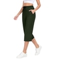 thumbnail image 2 of Utoimkio Women's Quick Dry Capri Pants,Elastic Drawstring Waist with Zipper Pockets, 2 of 7
