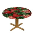 thumbnail image 3 of Nawypu Vintage Strawberry Print Edged Table Cover Round Table Cover Washable Table Cloth for Kitchen Party Picnic Dining Decor, 3 of 7