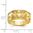 thumbnail image 3 of Solid 14k Yellow Gold Men's Celtic Irish Claddagh Wedding Band Ring Size 10.5, 3 of 6