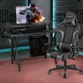 thumbnail image 3 of Goplus Gaming Computer Desk&Massage Gaming Chair Set w/Monitor Shelf Power Strip Grey, 3 of 12