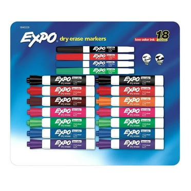 Expo Low Odor Dry Erase Markers, 18 Count