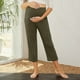 thumbnail image 2 of Pantalones de yoga premamá con cintura elástica - Color liso, bolsillos funcionales, lavables a mano/a máquina, ideales para el día a día/correr, tallas S-XXL, 2 of 8