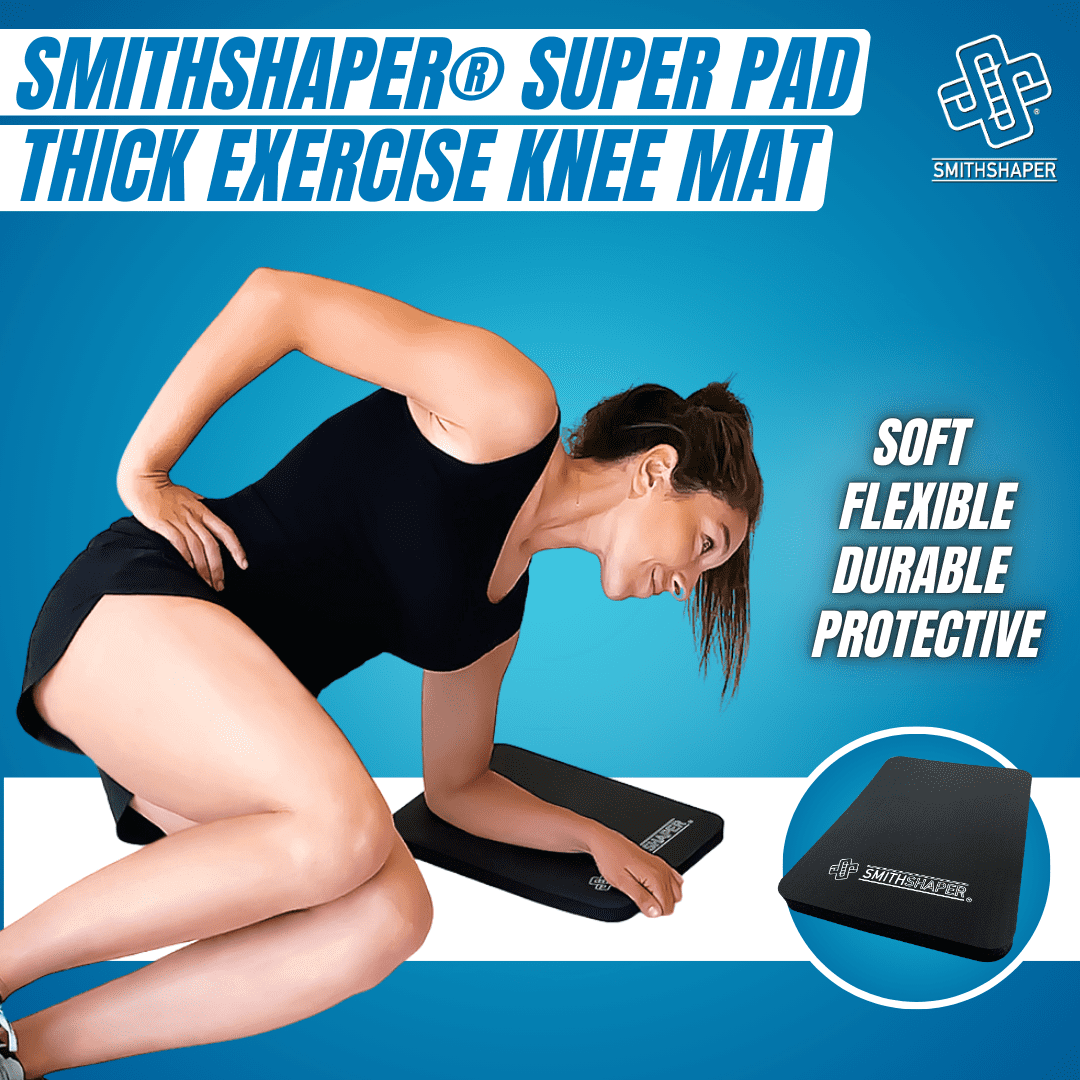 SMITHSHAPER SUPER PAD Exercise Knee Mat | Thick Exercise Pad for Knees, Elbows, Forearms | Workout Knee Cushion 4 Knee Pushups & Ab Roll | Best Shock Absorbing Kneeling Pad | Comfy & Odor Resistant
