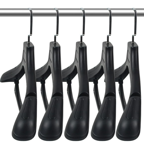 Colgador de ropa DEDU, 30 unidades, extra ancho, 45 cm, negro