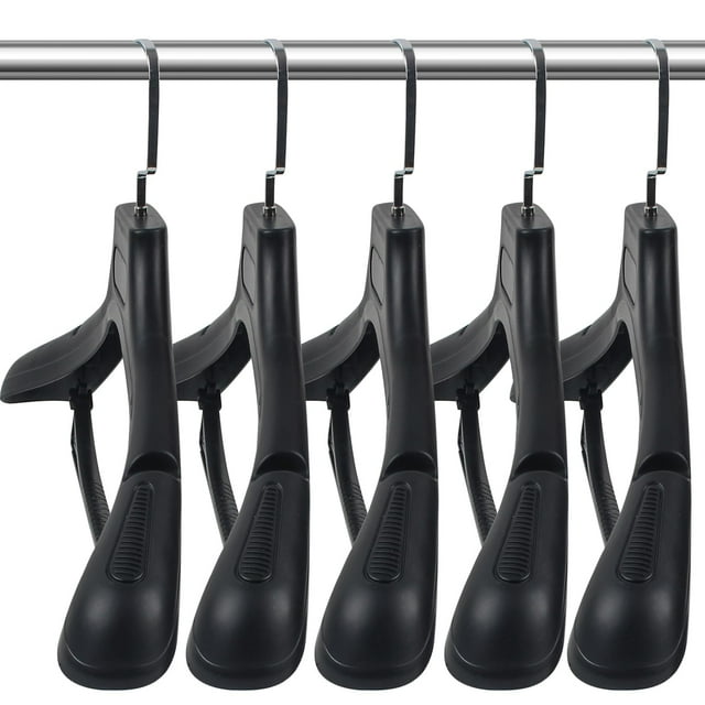 Colgador de ropa DEDU, 30 unidades, extra ancho, 45 cm, negro