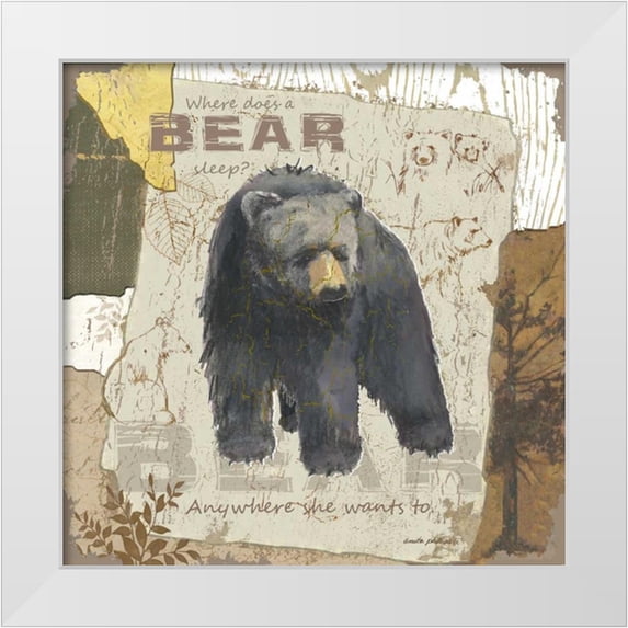 Phillips, Anita 12x12 White Modern Wood Framed Museum Art Print Titled - Bear Sleep