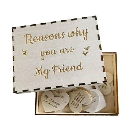 

PhoneSoap Unique Friendship Gift Wooden Hearts In The Box With Reasons Why You re My Friend Wooden Love Guestbook Box Friendship Souvenir Funny Birthday For Friends