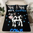 thumbnail image 2 of Castle Fairy Farmhouse Animal Cows 4 Pieces Queen Sheet Sets for Teens,Starry Sky Ultra Soft Flat Sheet,Rustic Lodge Queen Fitted Sheet,Lightweight Room Decor, 2 of 7