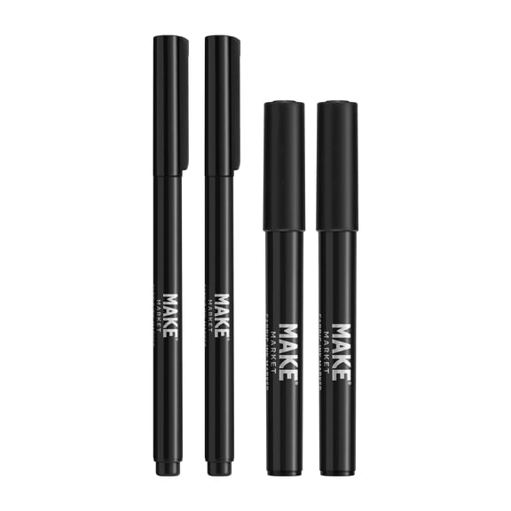 Make Market Black Permanent Fabric Ink Markers, 12 Packs: 4 ct. (48 total)