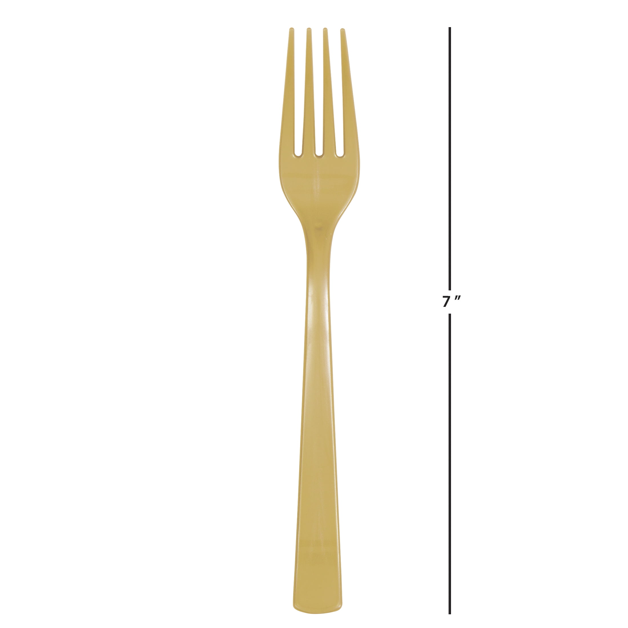 (6 pack) 24CT Gold Disposable Plastic Forks by Way To Celebrate