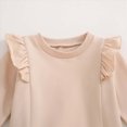 thumbnail image 5 of HCNTES Baby Girl Clothes Winter Girls Clothes Girl Winter Clothes Toddler Solid Color Ruffle Sleeved Crewneck Sweatshirts + Joggers Pants Set, 5 of 9