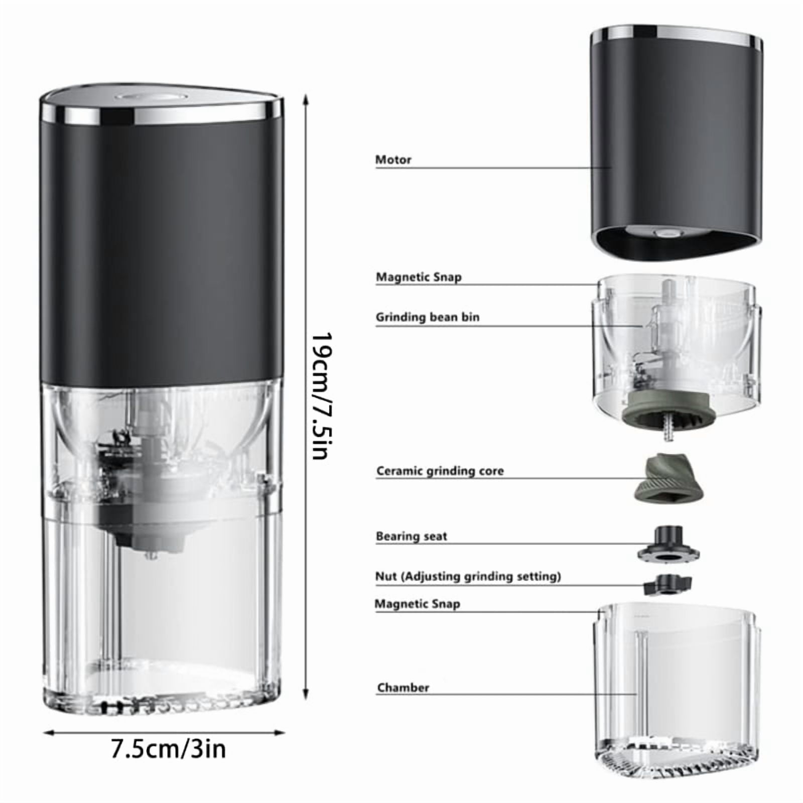Electric Coffee Grinder Automatic Coffee Mill with Burrs Adjustable Grind Settings Portable Rechargeable Coffee Grinders
