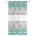 thumbnail image 2 of nqOlkjepod Outdoor Curtains for Patio Waterproof, Turquoise Grey Stripe Outdoor Privacy Panels Grommet, Modern Art Horizontal Striped Blackout Outside Curtains for Porch/Cabana 54"x84", 1 Panel, 2 of 8