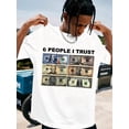 thumbnail image 6 of "6 People I Trust" Dollar Bill Graphic Tee – Funny Hip Hop Streetwear T-Shirt for Men, Money Motif Casual Top, 6 of 10