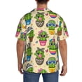thumbnail image 6 of Picia Cute Cartoon Cactus Men's Linen Shirts Short Sleeve Cuban Beach Shirts Casual Shirts Button Down Shirt for Men Beach Summer Wedding Shirt-X-Large, 6 of 7