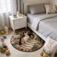 thumbnail image 4 of Weloille Easter Bunny Egg Round Shaggy Rug, Skin Friendly Soft 3D Visual Anti-Slip Washable Fluffy Carpet, Decorative Round Rugs for Living Room Sofa Bedroom Home Decor, 4 of 6