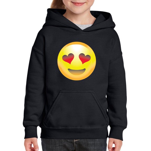 IWPF - Big Boys Hoodies and Sweatshirts - Emoji Heart-Shaped Eyes