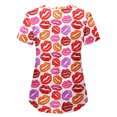thumbnail image 2 of Innerwin T-Shirt à Manches Courtes pour Femmes, Imprimé Cœur de Festival, Décontracté, Style-H L, 2 of 3